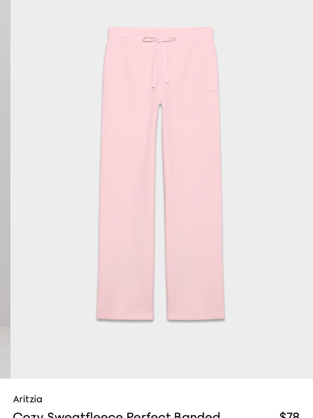 Aritzia Soft Pink Wide-Leg Track Pants